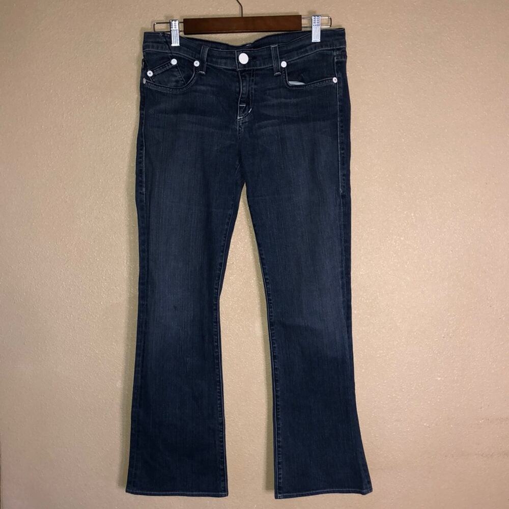 Rock & Republic Western Cowgirl Cowboy  Blue Denim White Accents Jeans 29